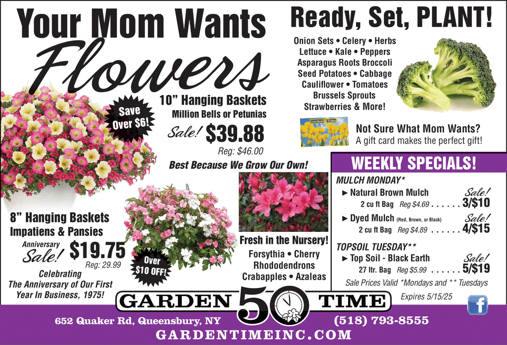 Mother's Day Specials at Garden Time