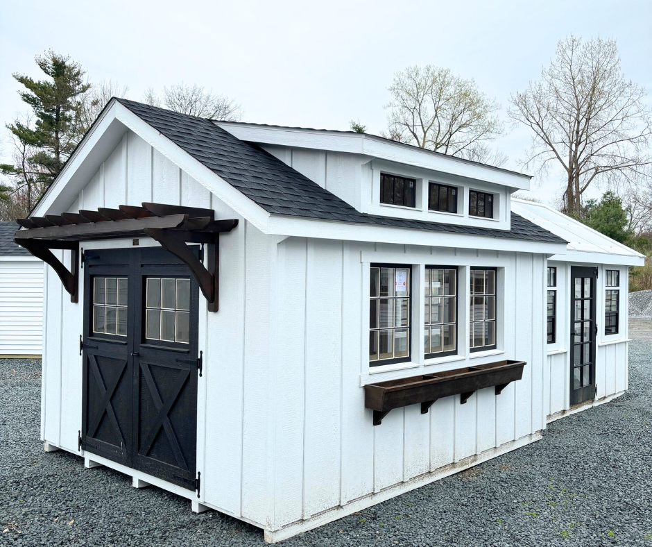 12' X 26' SMART PANEL B&B GARDEN GREENHOUSE COMBO -WHITE - Garden Time