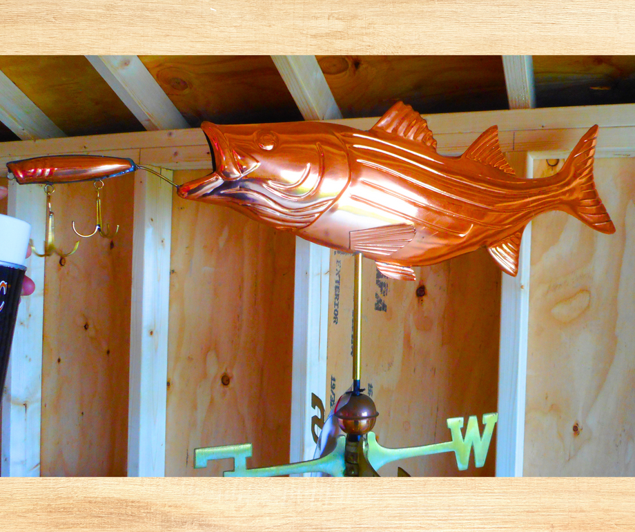 bass with lure weathervane BASS WITH LURE WEATHERVANE