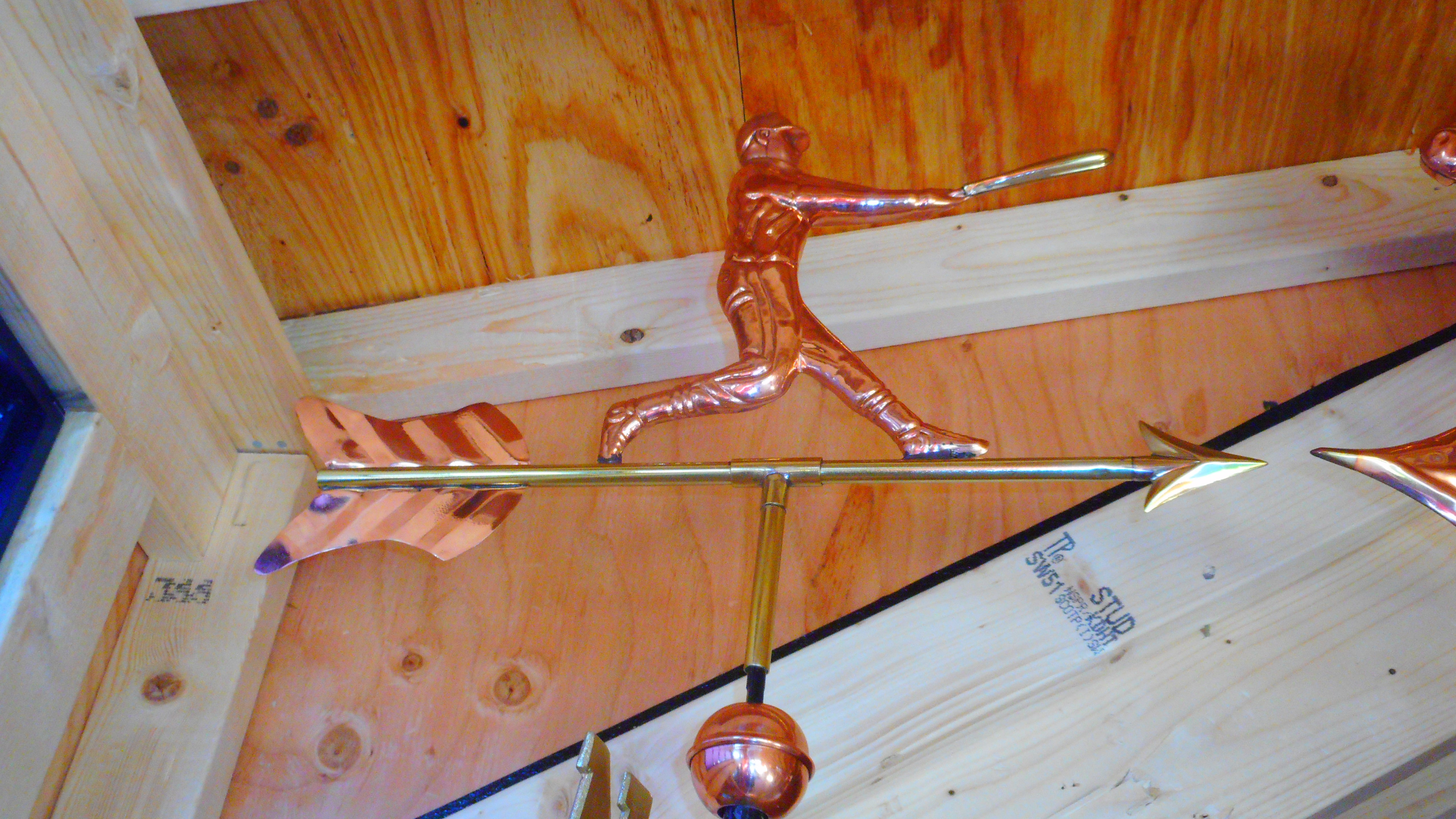 Baseball Weathervane BASEBALL PLAYER WEATHERVANE – Garden Time