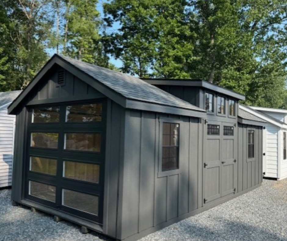 12' X 24' VINYL NEW ENGLAND GARAGE - IRON ORE - Garden Time