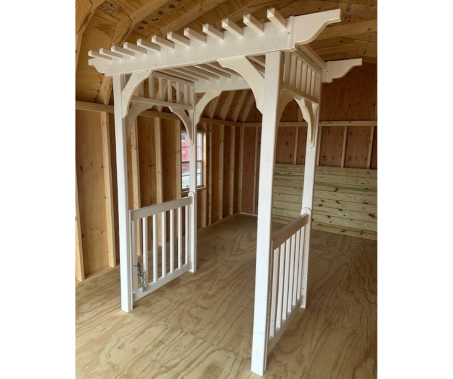 gardenH　904040 4' WHITE VINYL ARBOR WITH GROUND ANCHORS – Garden Time